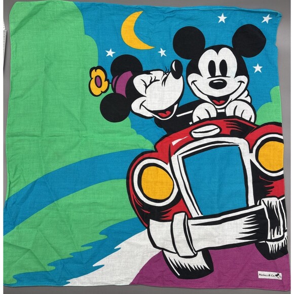 Mickey & Co. Vintage Mickey Minnie Mouse Scarf Bandana JG Hook Cotton 25" Square - Picture 1 of 8